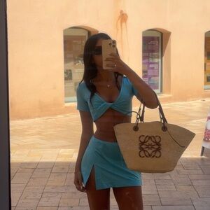 Frankie's Bikinis Blue Mini Skirt
